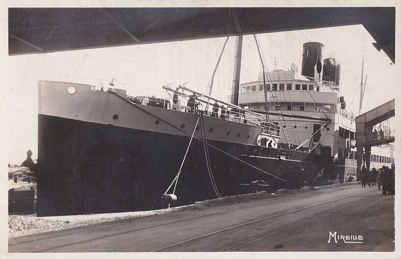 CPA 13 MARSEILLE PORTE ORIENT Bassin de la Joliette Arrival dock liner 1937