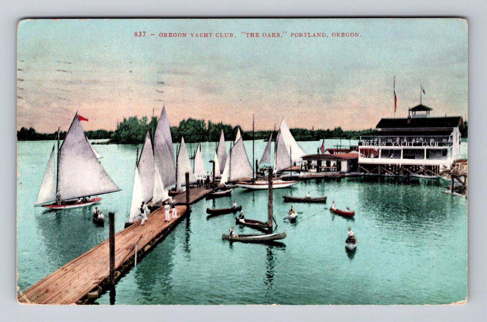 Portland OR-Oregon, Oregon Yacht Club, Antique, Vintage c1913 Postcard