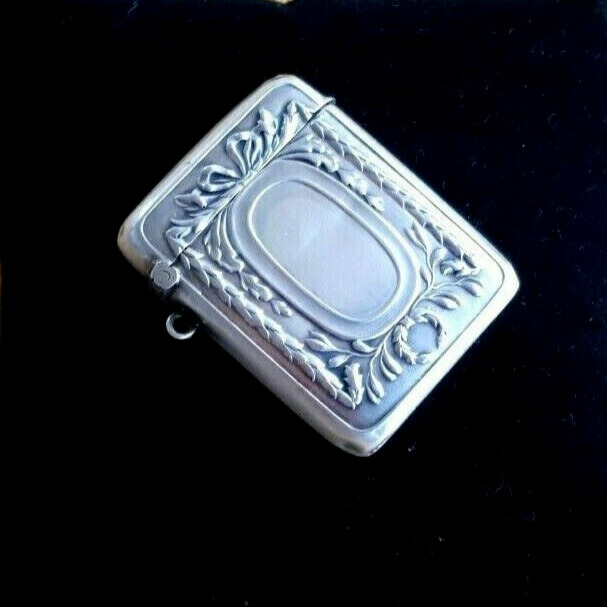  Antique Silver 800 Match box vesta case Art Nouveau German 1900´s Offer