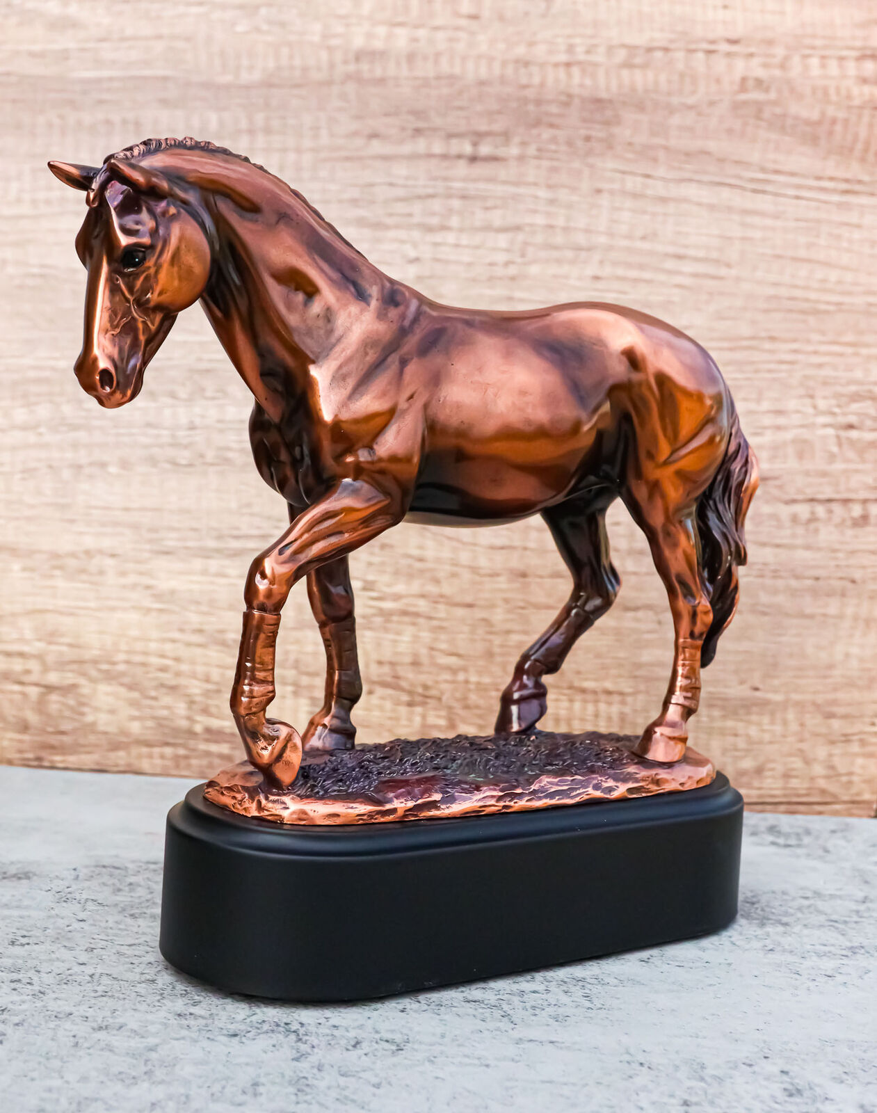 Hanoverian Mare Horse Walking The Pasture Bronze Electroplated Figurine Statue