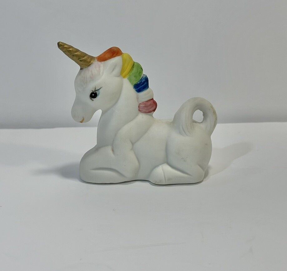 Vintage Namco Unicorn Mythical Creature Rainbow Mane Macy\'s Ceramic Figurine