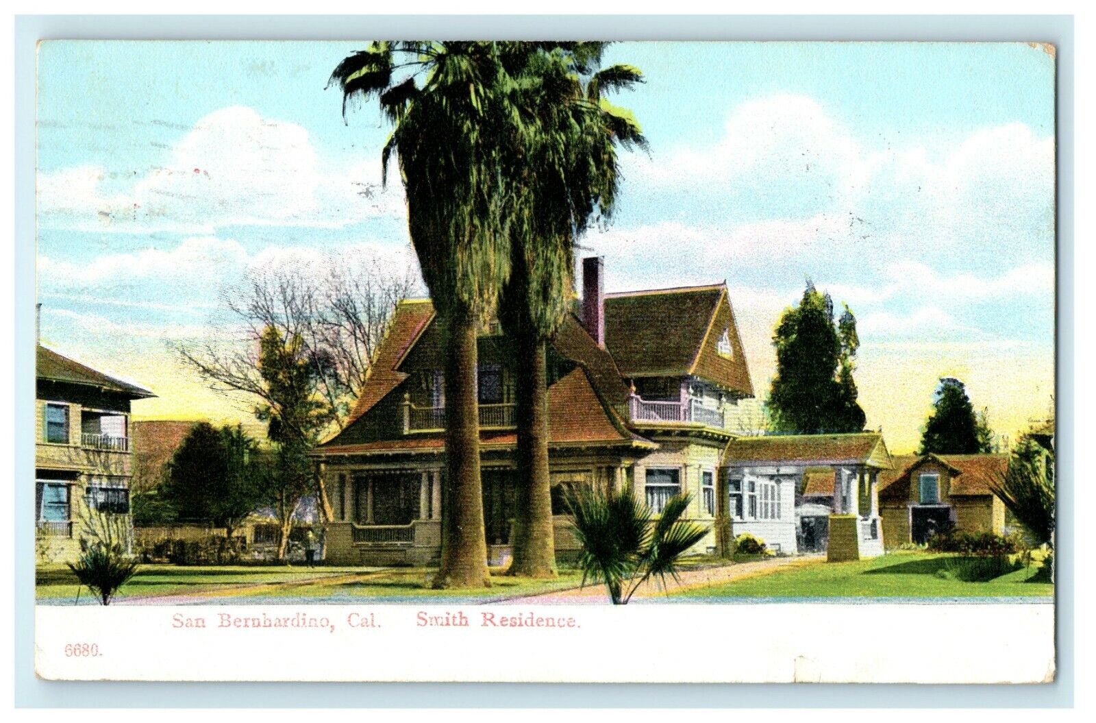 c1924 San Bernardino Smith Residence Redlands Niles Center IL Vintage Postcard