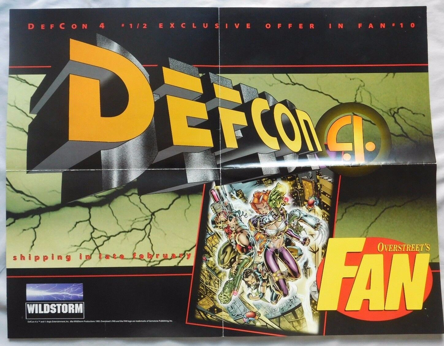 DefCon 4 Promo Poster 17x22 1995 WILDSTORM