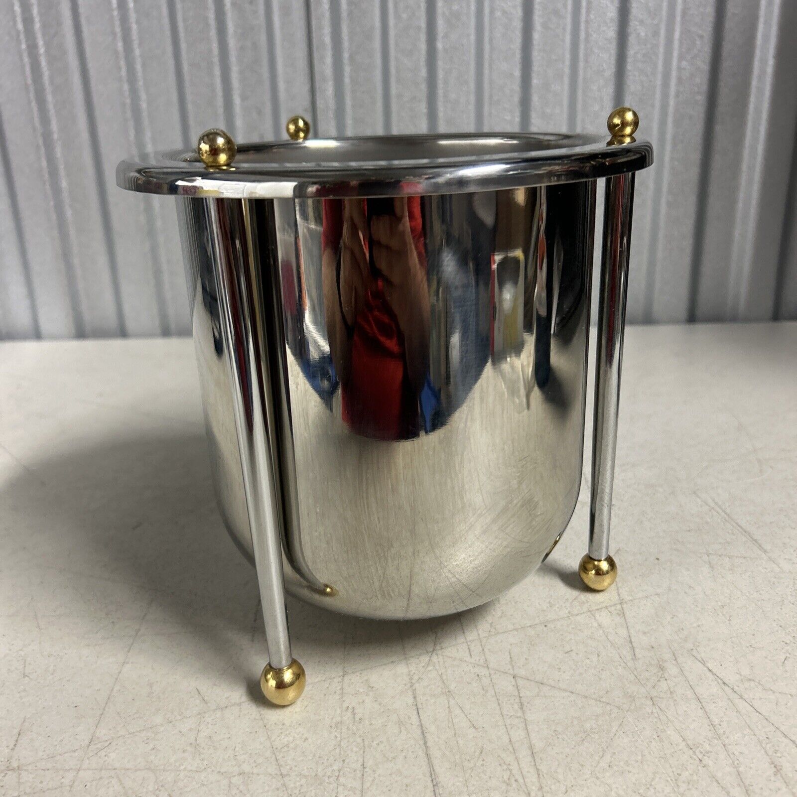 Vintage Towle Lauffer Collection Stainless Steel Silver & Gold Champagne Bucket