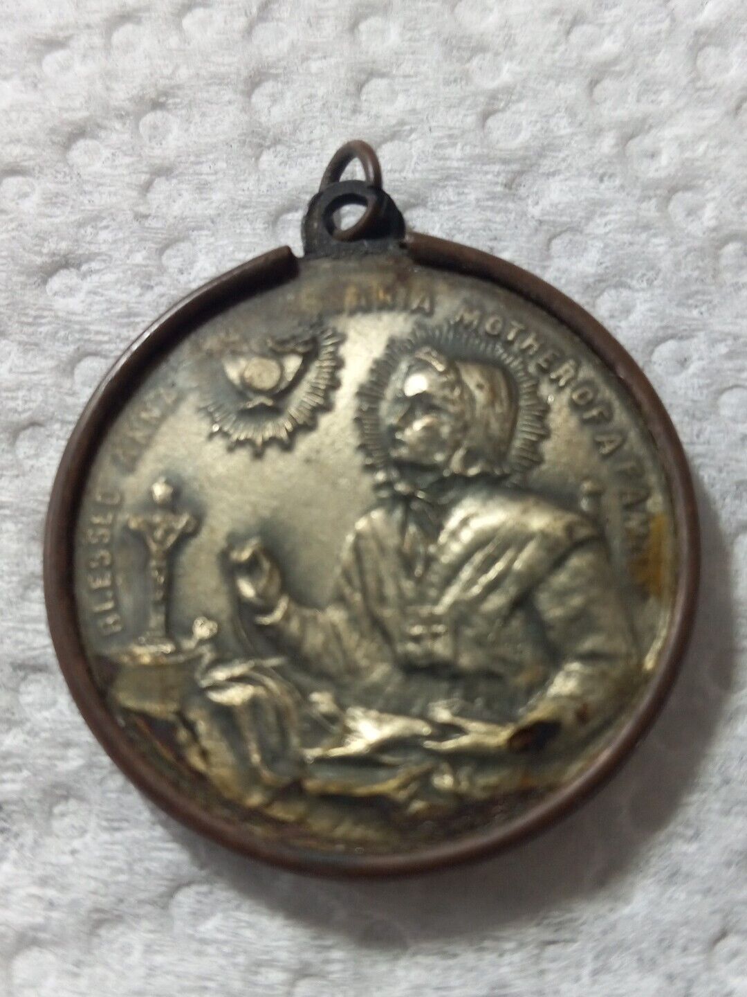 Antique 1920s Blessed Anna Maria Mother Of Family Medal Holy Trinity Catholic