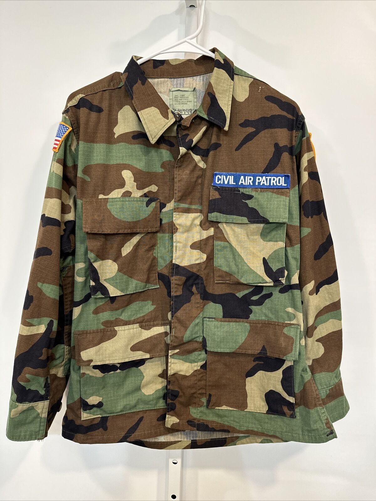 Vtg Air Force Civil Air Patrol Camo Shirt Jacket  USA Florida Grunge DeSantis