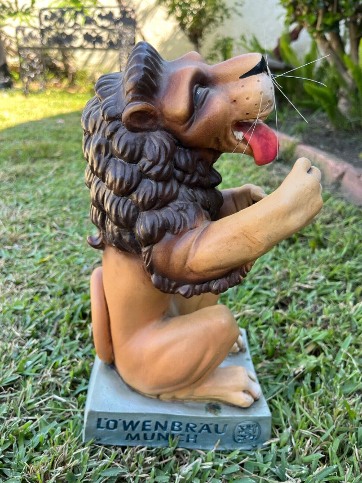 Vintage Lowenbrau Lion Statue Beer Advertisement Display