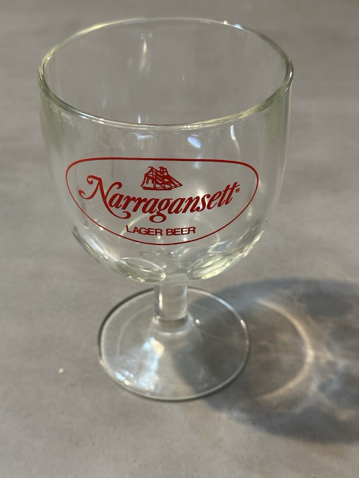VINTAGE 1970\'S NARRAGANSETT BEER GOBLET GLASS CRANSTON RHODE ISLAND