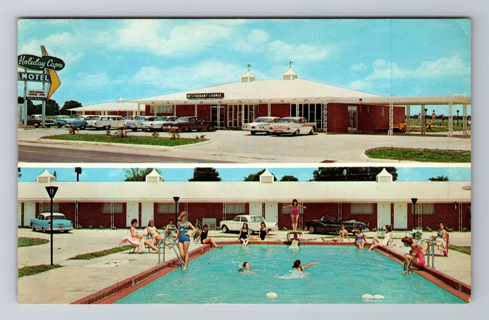 Tallulah LA-Louisiana, Holiday Capri Motels, Advertising, Vintage Postcard