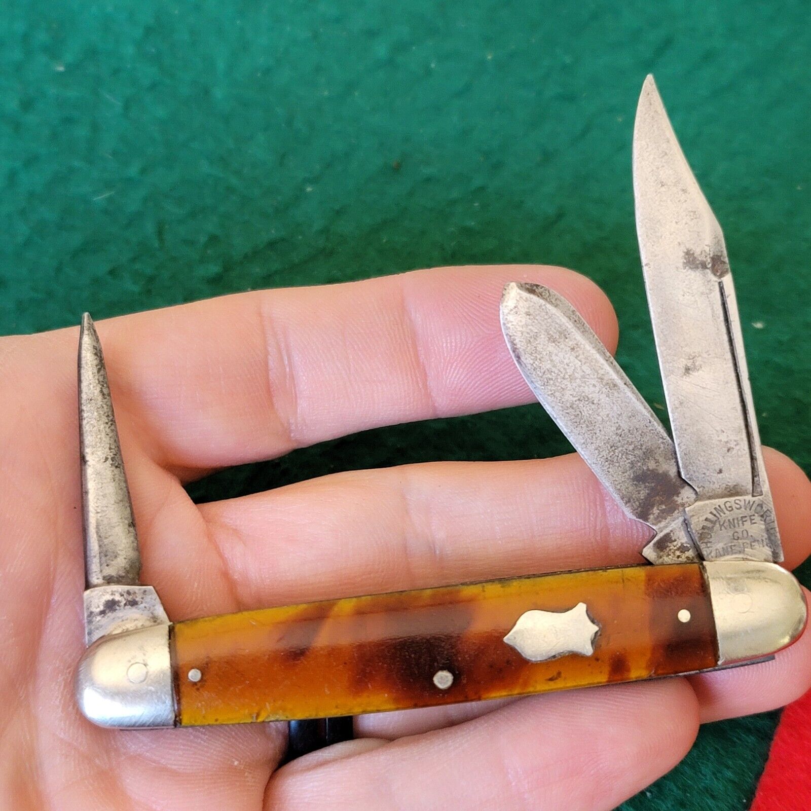 Old Vintage Antique Hollingsworth Kane PA Stockman Folding Pocket Knife