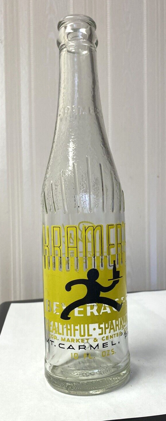 Vintage Soda Pop  Bottle  -ACL   Kramer\'s Beverages, Mt. Carmel. PA  -    10 oz