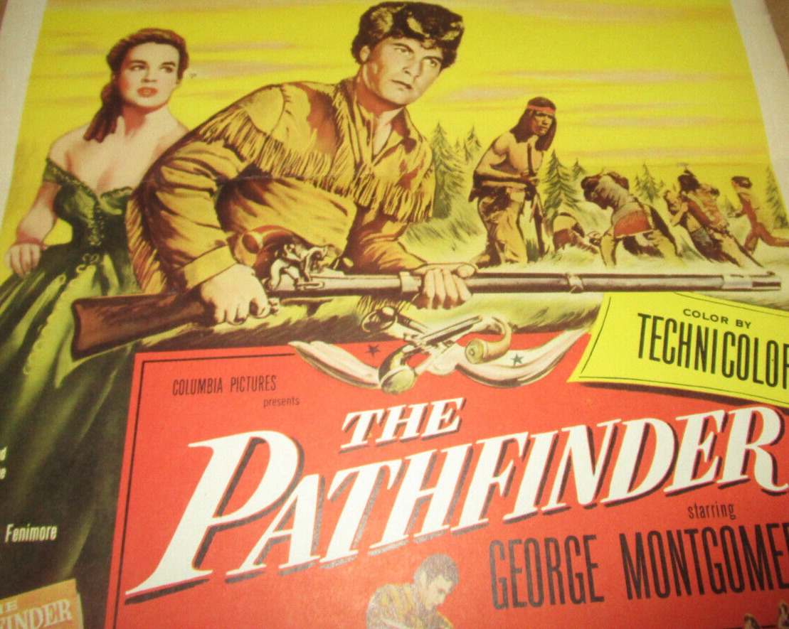 The Pathfinder George Montgomery Helena Carter 1952 Window Card Poster Fine