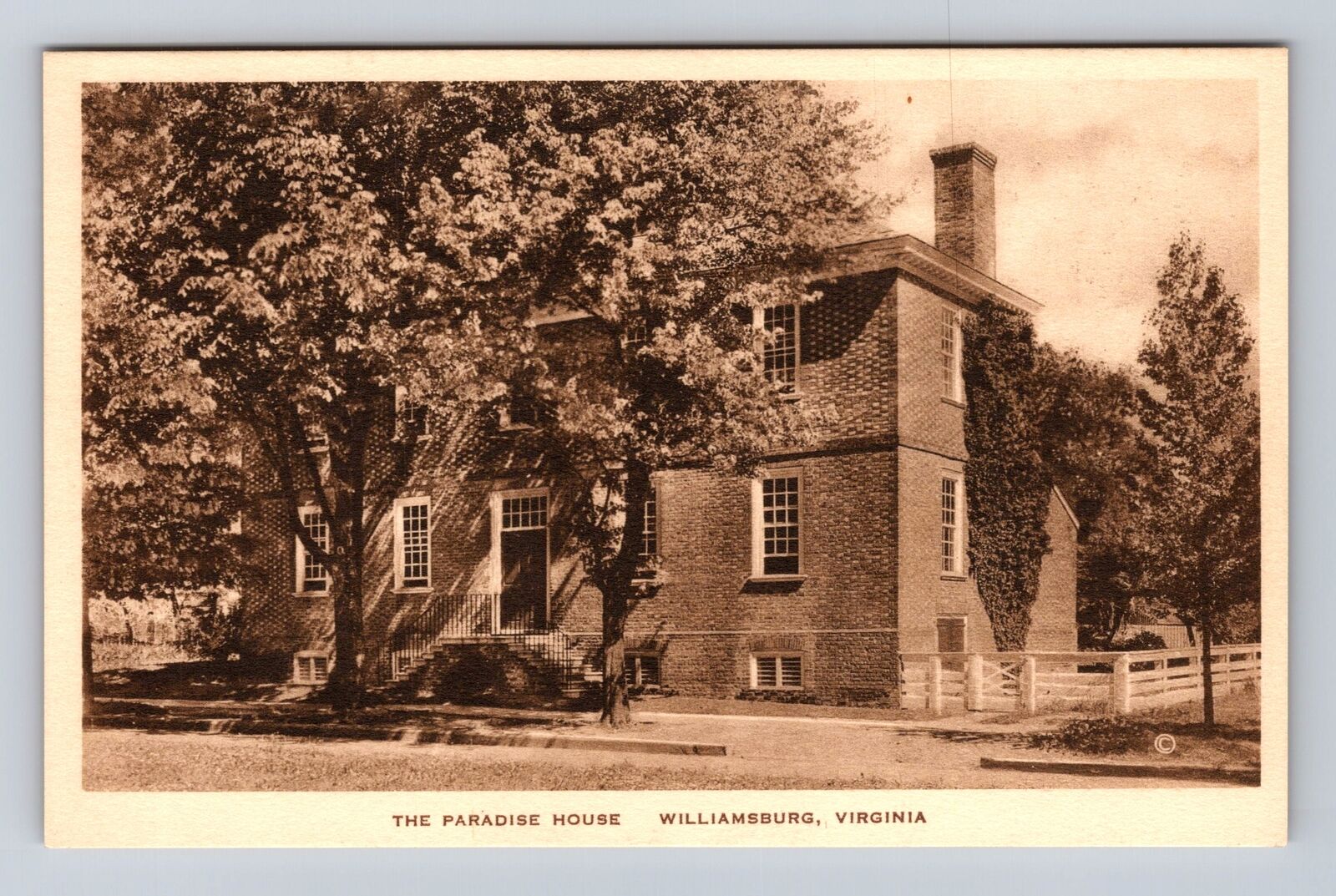 Williamsburg VA-Virginia, The Paradise House, Antique Vintage Souvenir Postcard