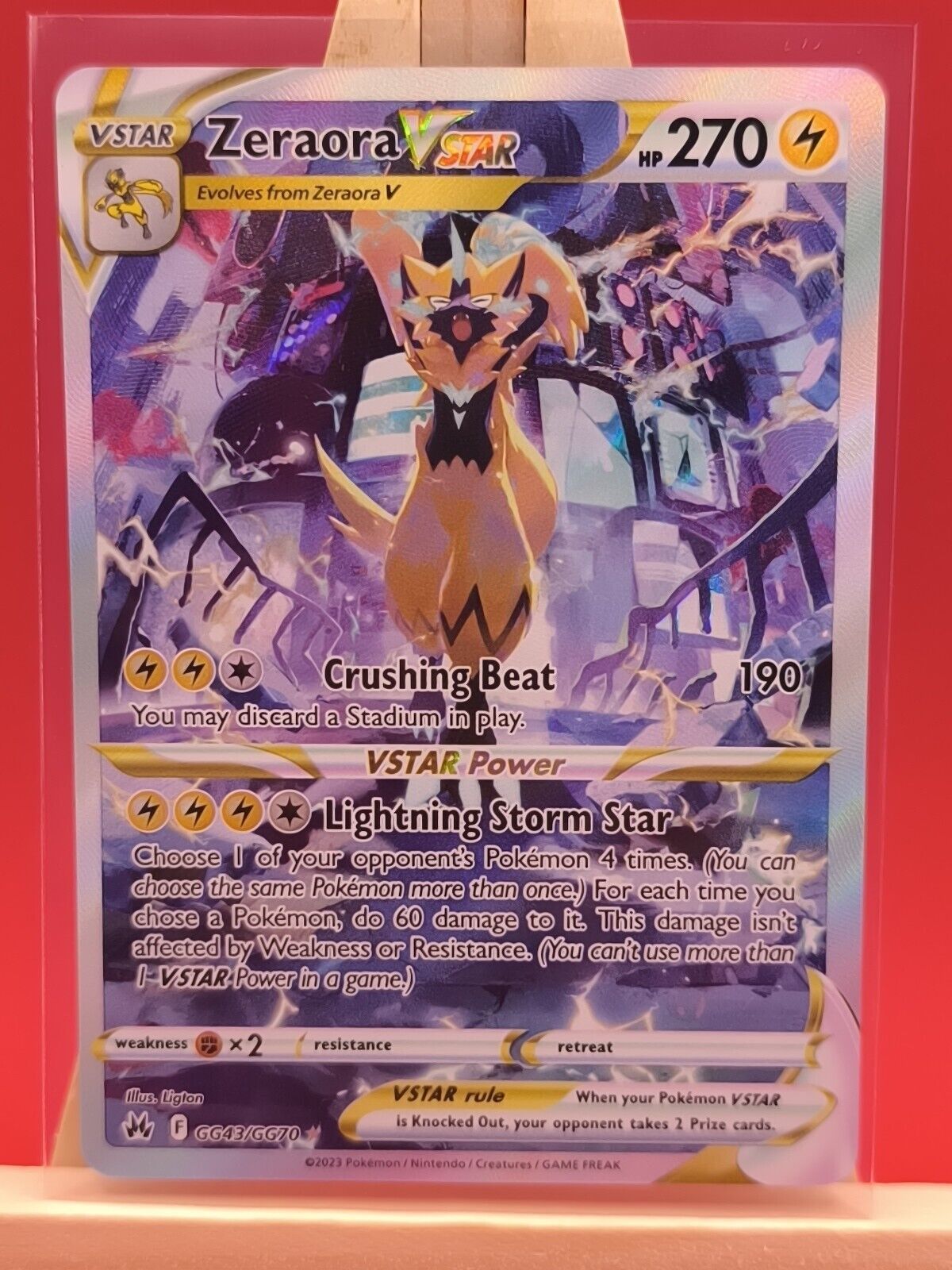 Zeraora VSTAR GG43/GG70 Crown Zenith Alternate Art Ultra Rare Pokemon Card * New