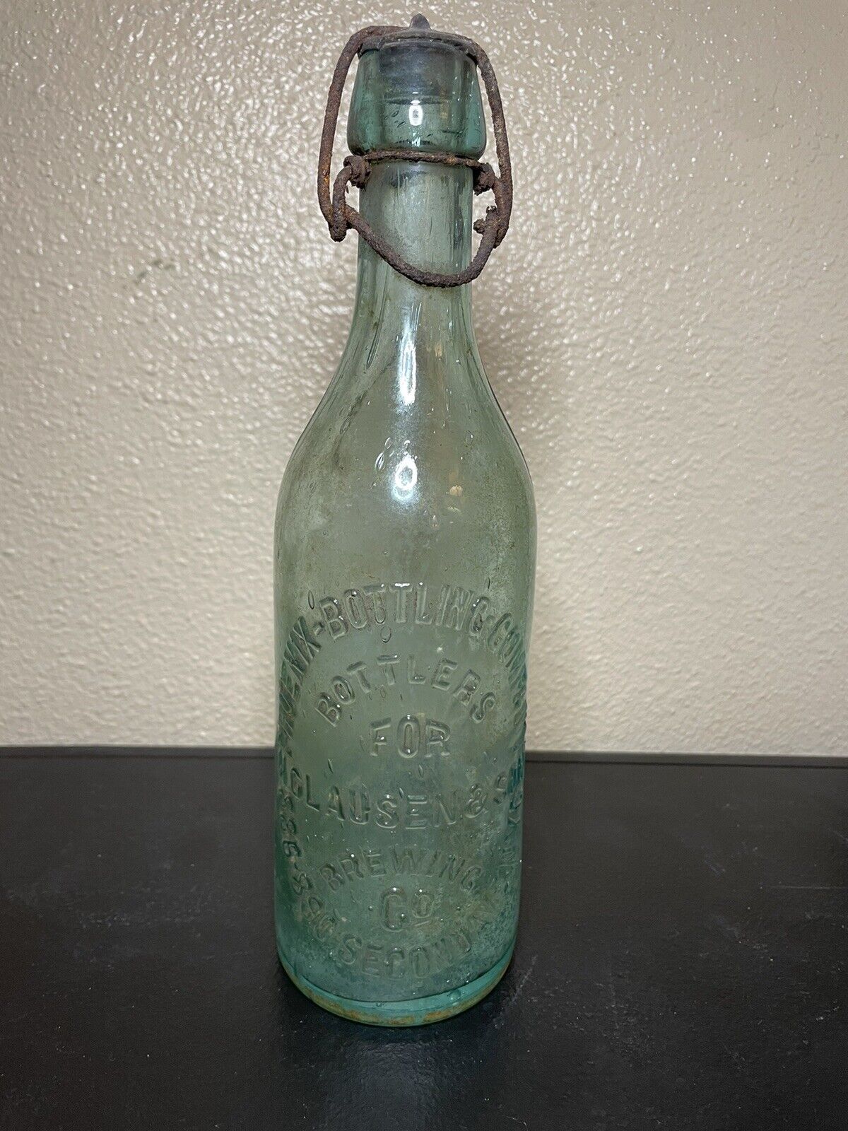 Very Rare 1890 H CLAUSEN & SON EMBOSSED BEER BOTTLE 886 - 890 Second Ave NYC