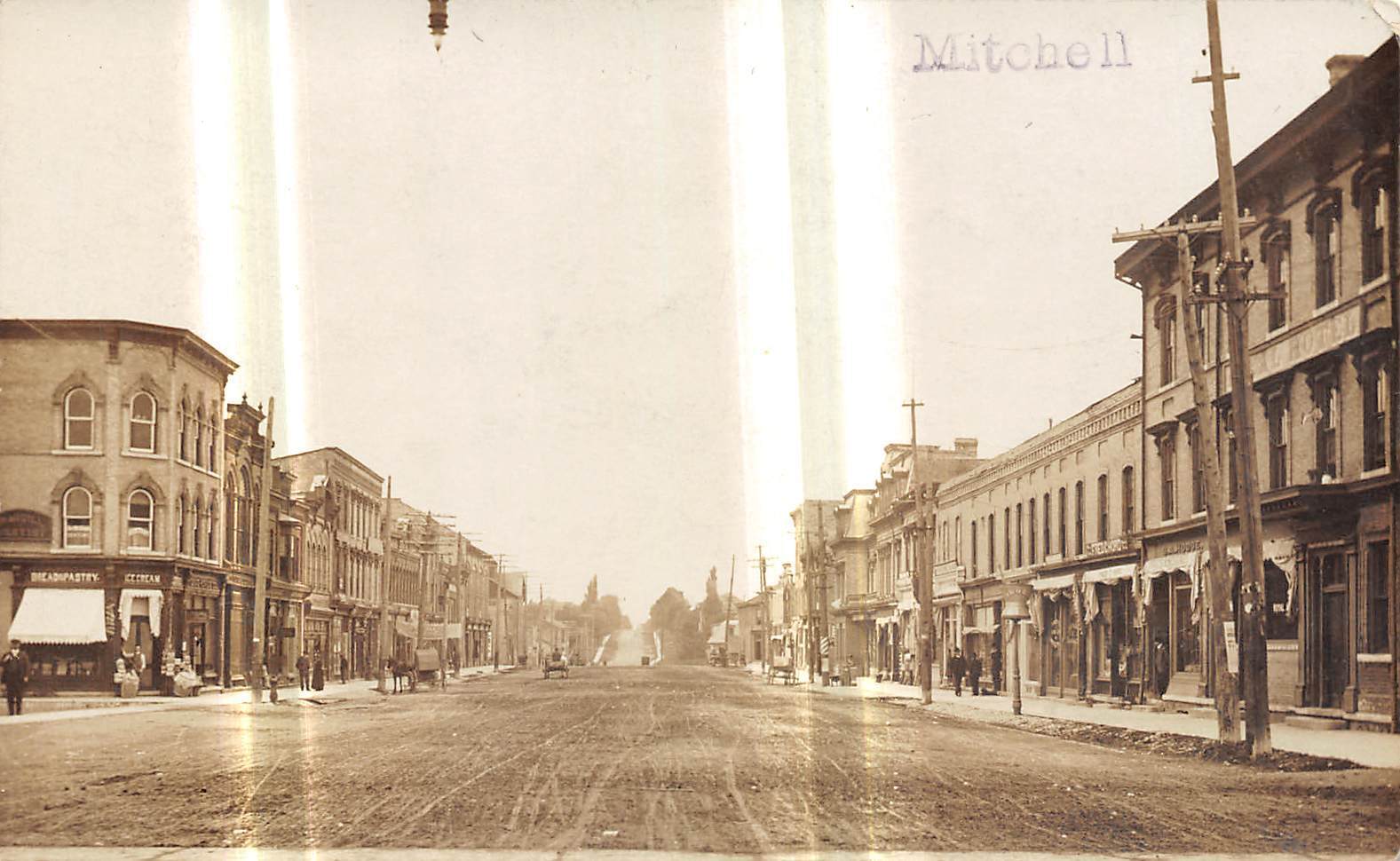 MITCHELL Ontario Canada postcard RPPC Perth County Main Street stores