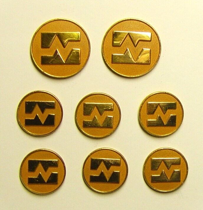 HOLLAND & SHERRY REPLACEMENT BUTTONS, 6 pcs Mustard Color Enameled solid metal