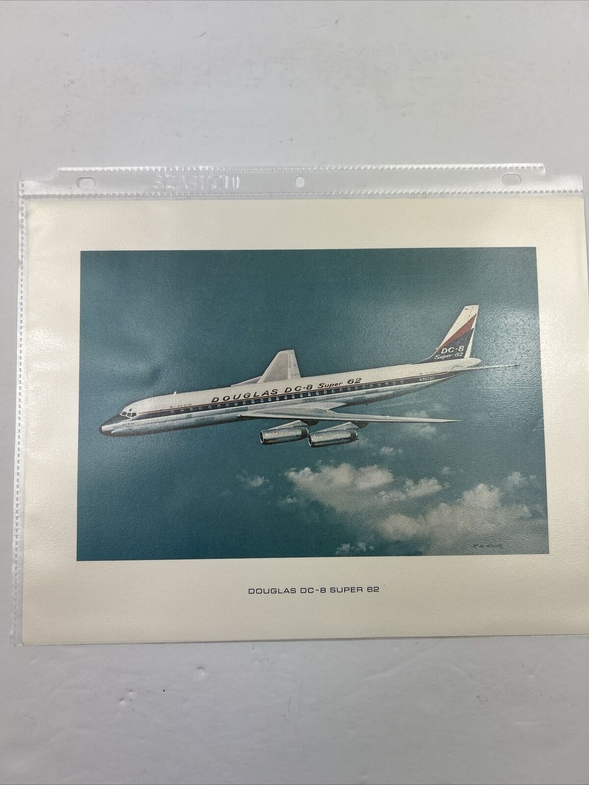 Douglas’s DC-8 Super 62 11x8.5 Picture/Print. Description On Back