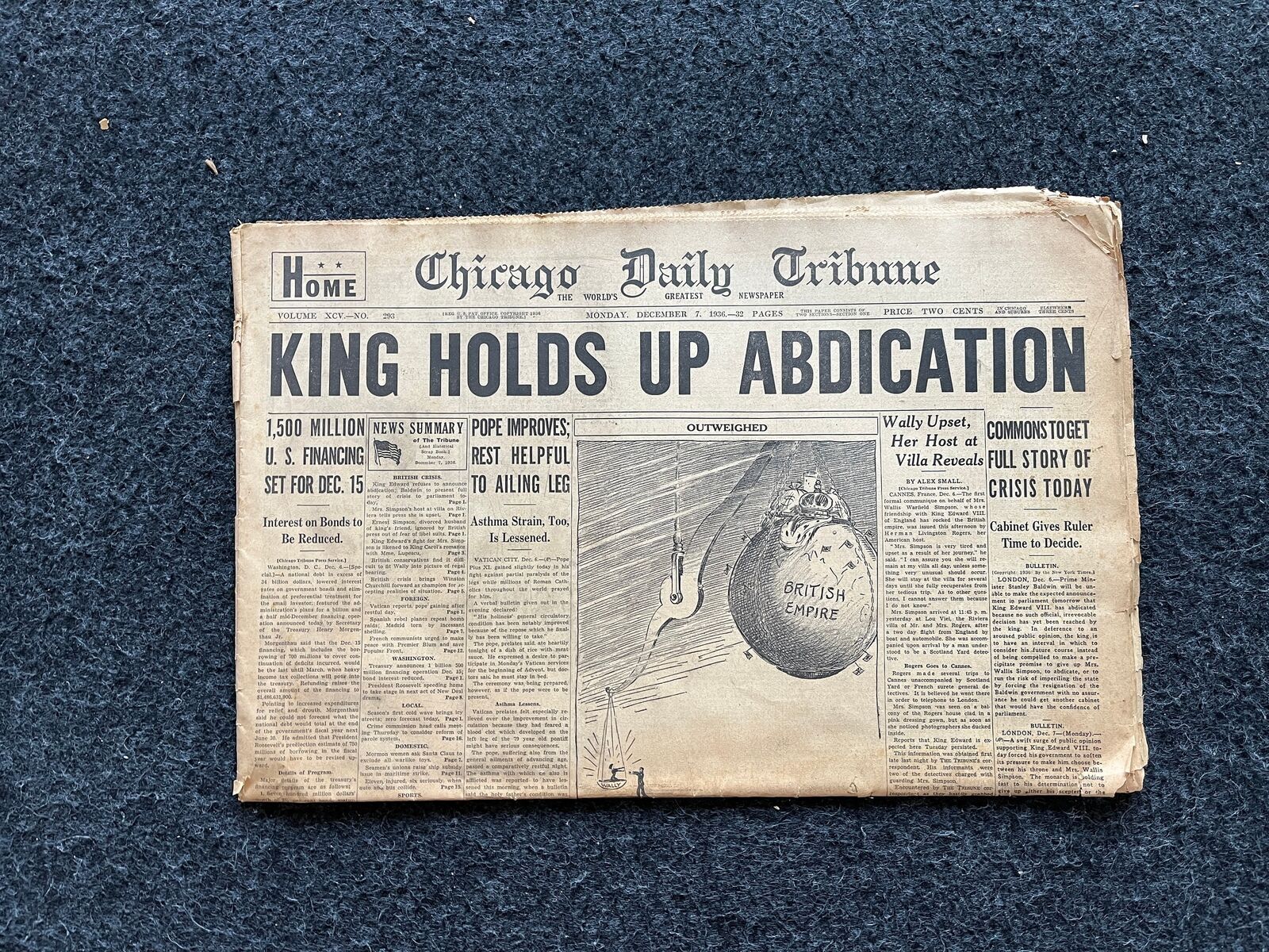 1936 Kind Edward Abdicates Crown King Wally - British Monarchy, UK Politics, Qu