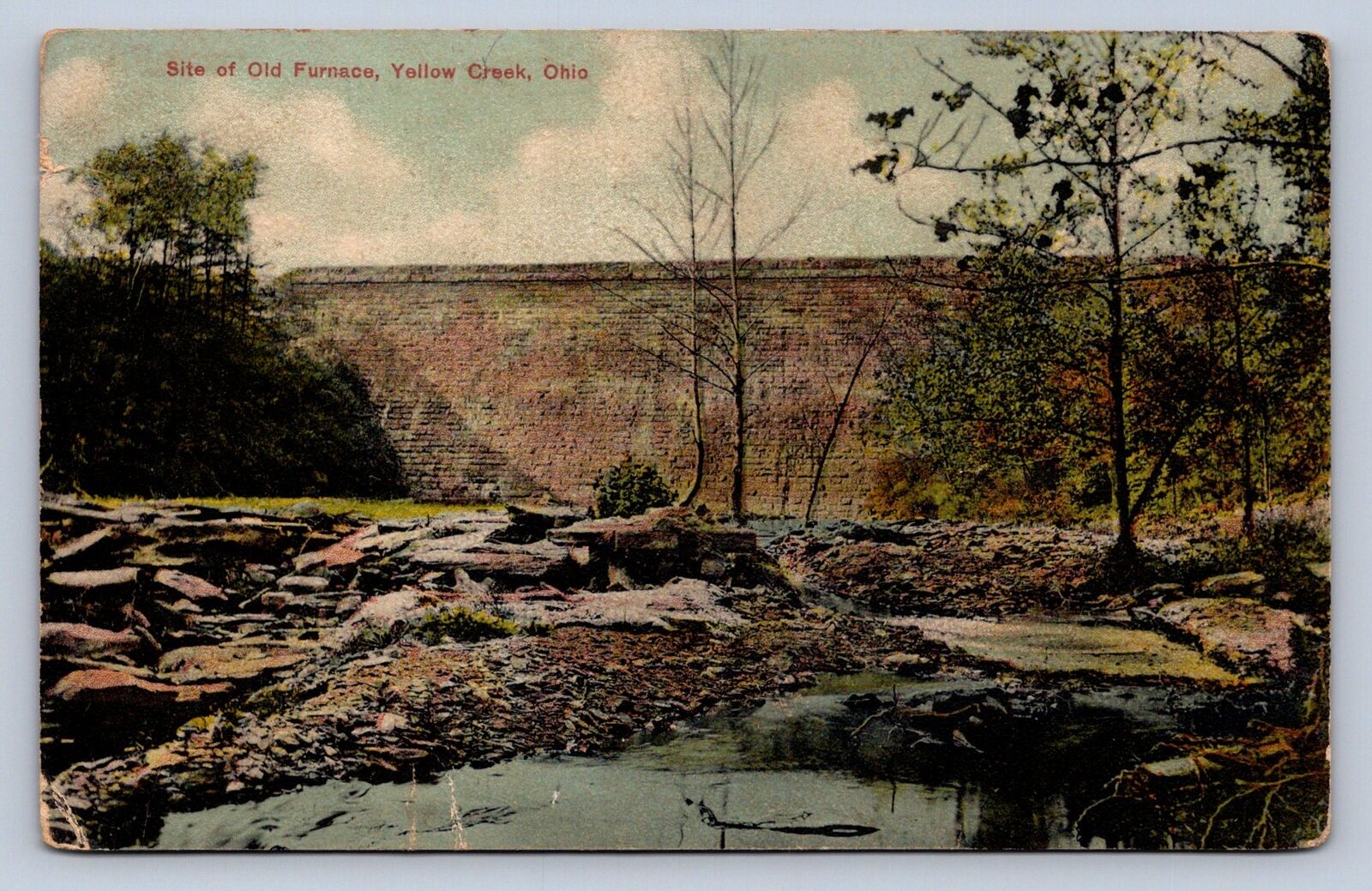 J87/ Yellow Creek Ohio Postcard c10 Site Old Iron Furnace Steubenville  1523