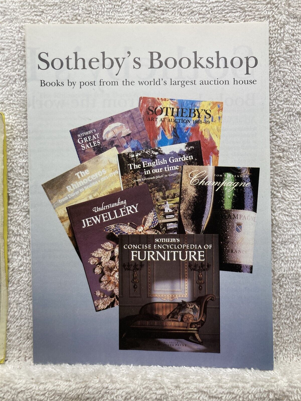 1988 1989 Sotheby\'s Bookshop Brochure London England Vtg