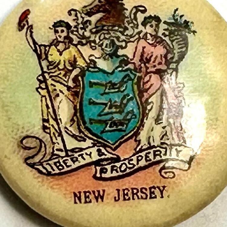 1889 NEW JERSEY State Seal Sweet Caporal 7/8\