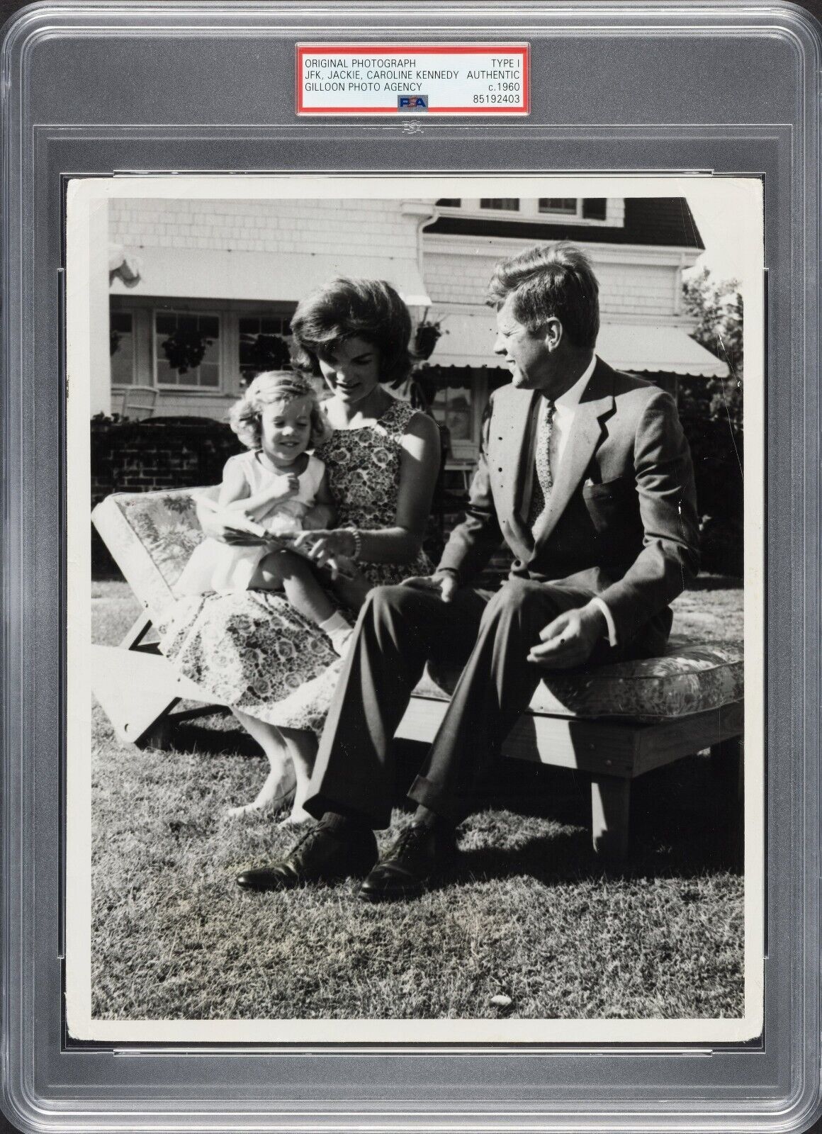 JOHN F. KENNEDY CAROLINE JACQUELINE ONASSIS 1960 8X10 ORIGINAL TYPE 1 PHOTO PSA