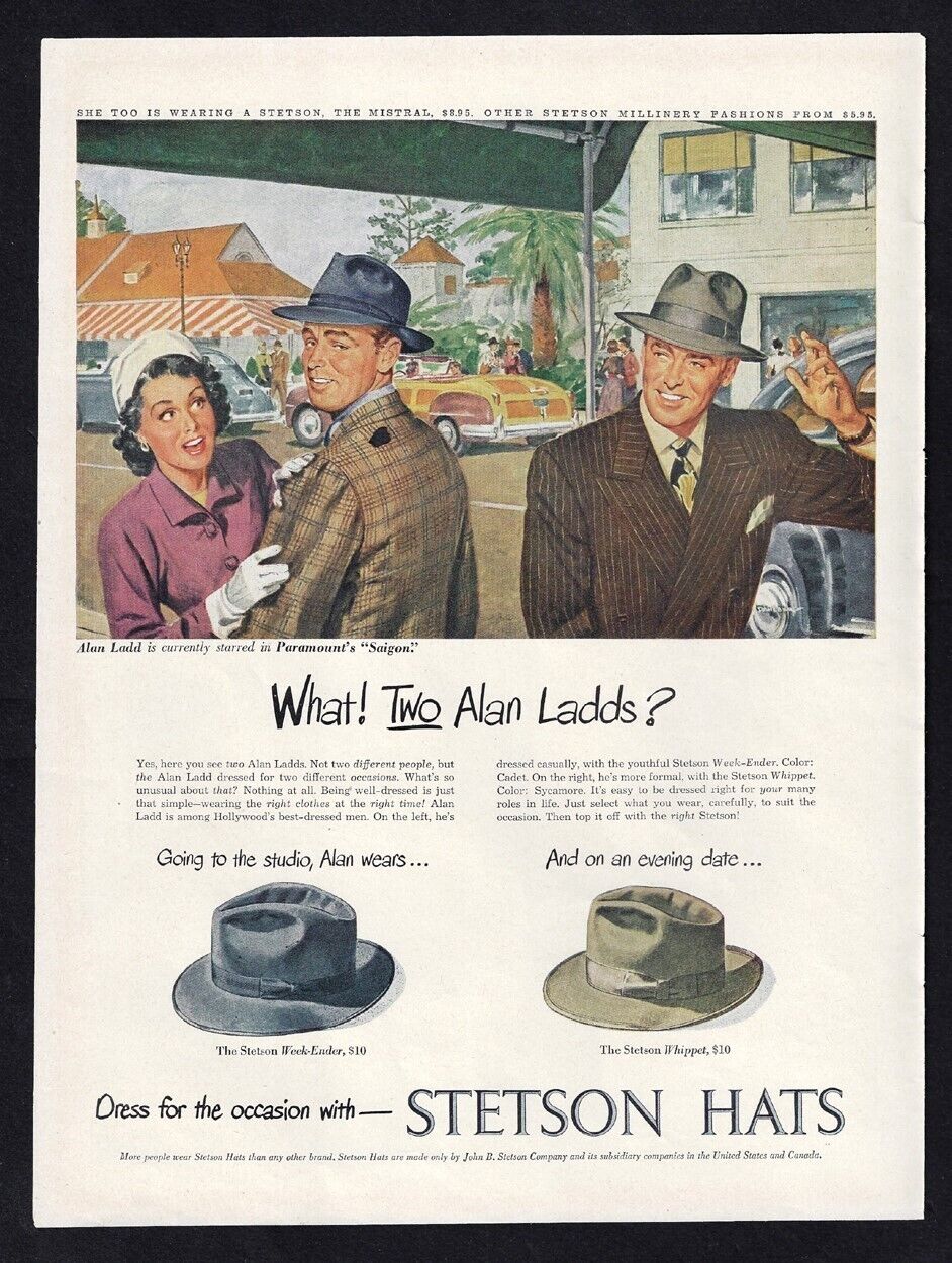 1948 STETSON HATS Print Ad \
