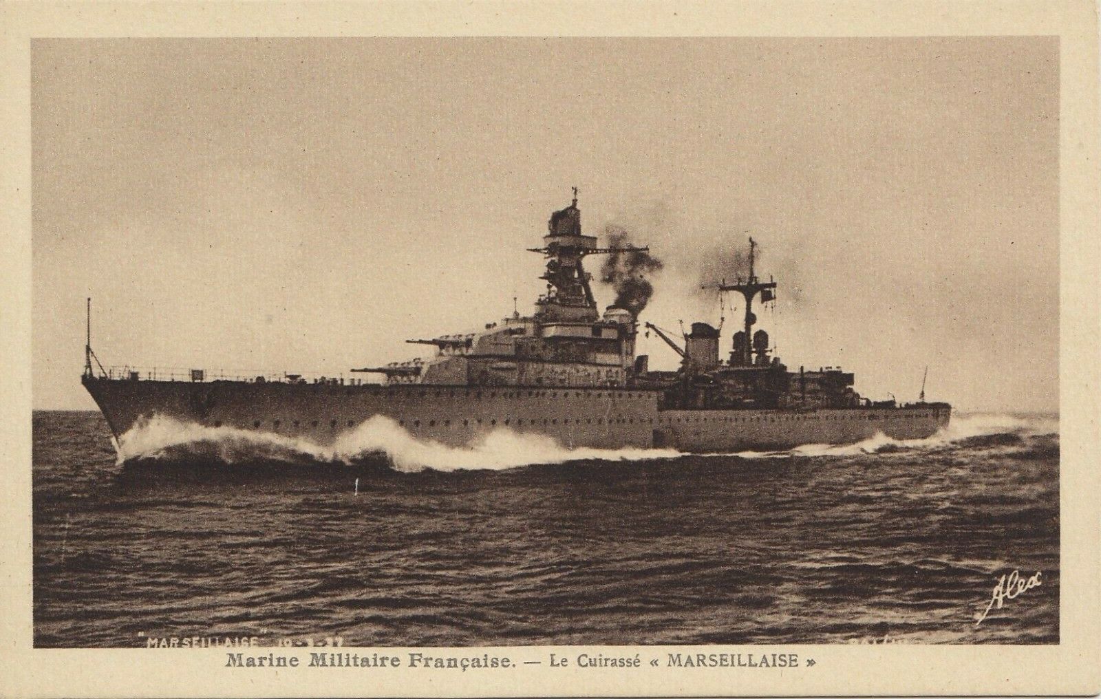 Croiseur Léger MARSEILLAISE 1937-42 Marine Militaire Française CPA 1935-39 