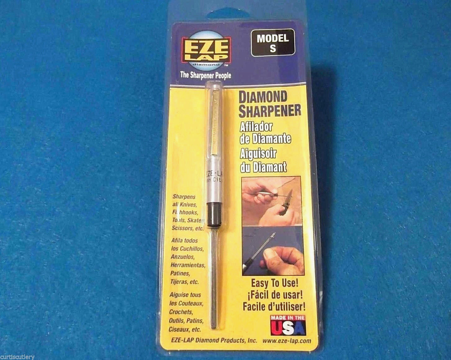 EZE LAP model S Diamond Rod Shirt Pocket Oval and Flat Knife Sharpener EZLS NEW
