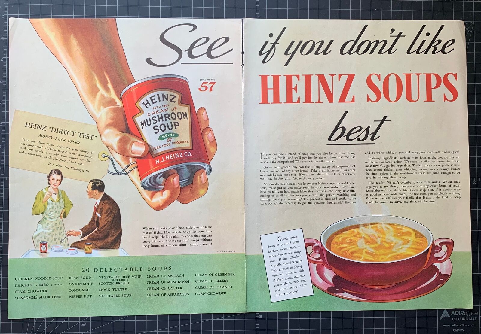 Vintage 1936 Heinz Soups Print Ad