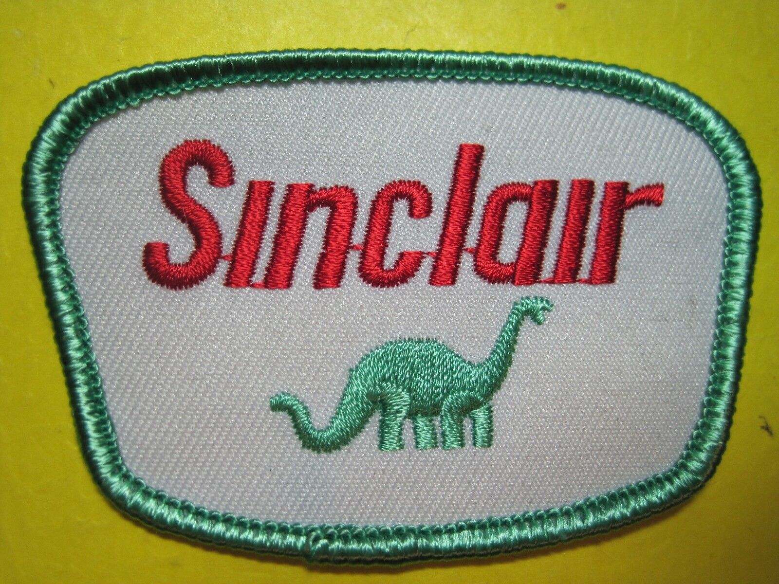 SINCLAIR DINO GASOLINE PATCH IRON ON or SEW ON SMALL CREST SHAPE BEST ON PLANET