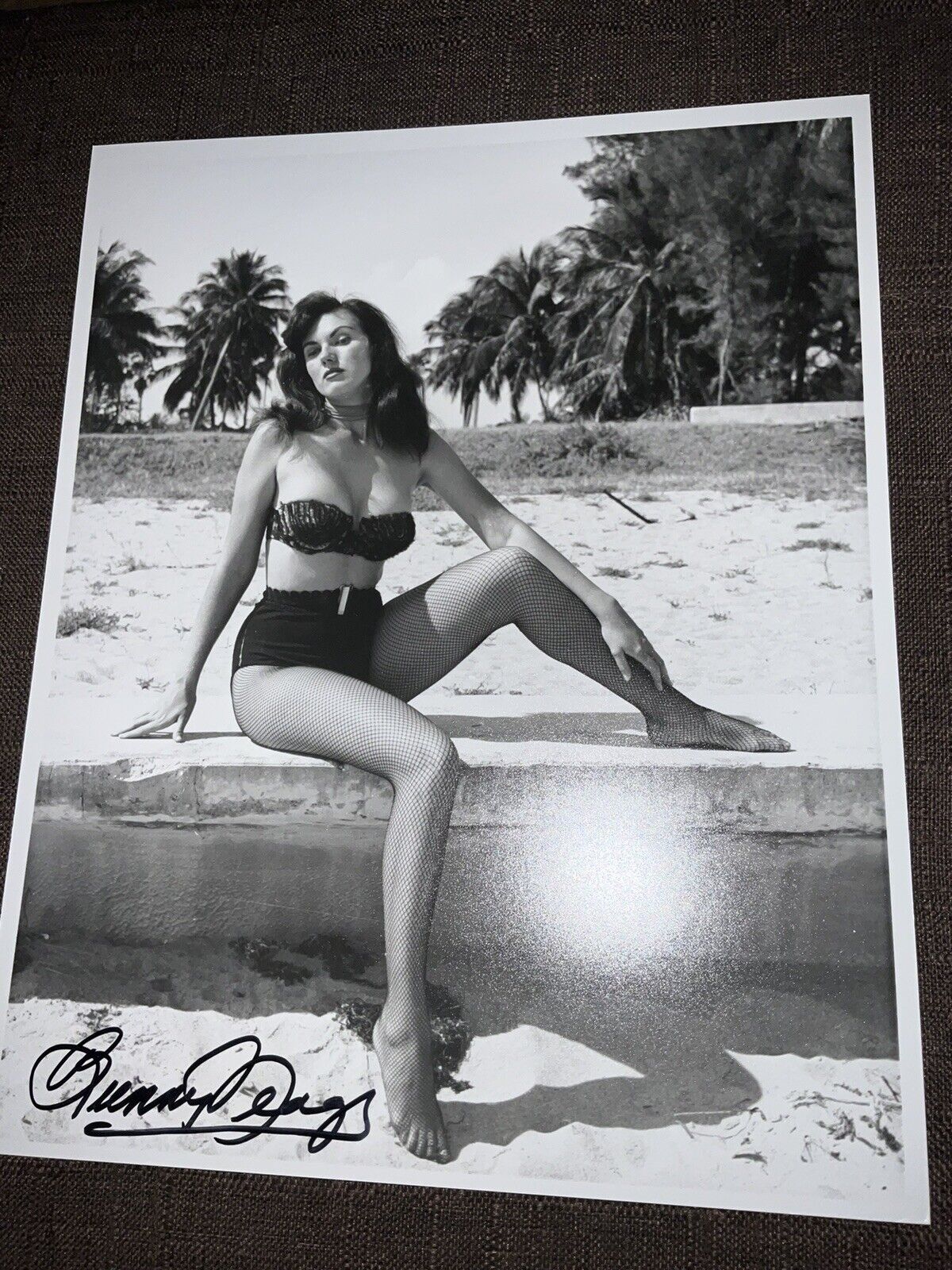 Erotic Black And White Photo Of Bunny Yeager By Bunny Yeager Signed By Yeager