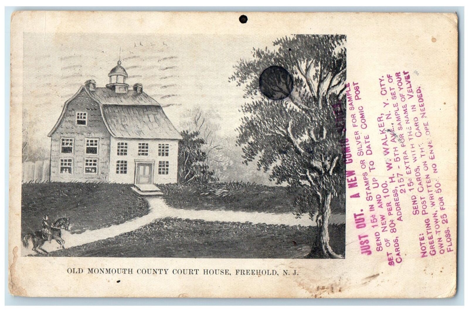 1907 Old Monmouth County Court House Pathways Freehold New Jersey NJ  Postcard