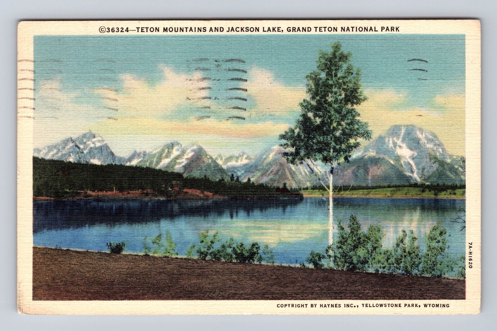 Grand Teton National Park, Teton Mountains, Series #36324 Vintage c1940 Postcard