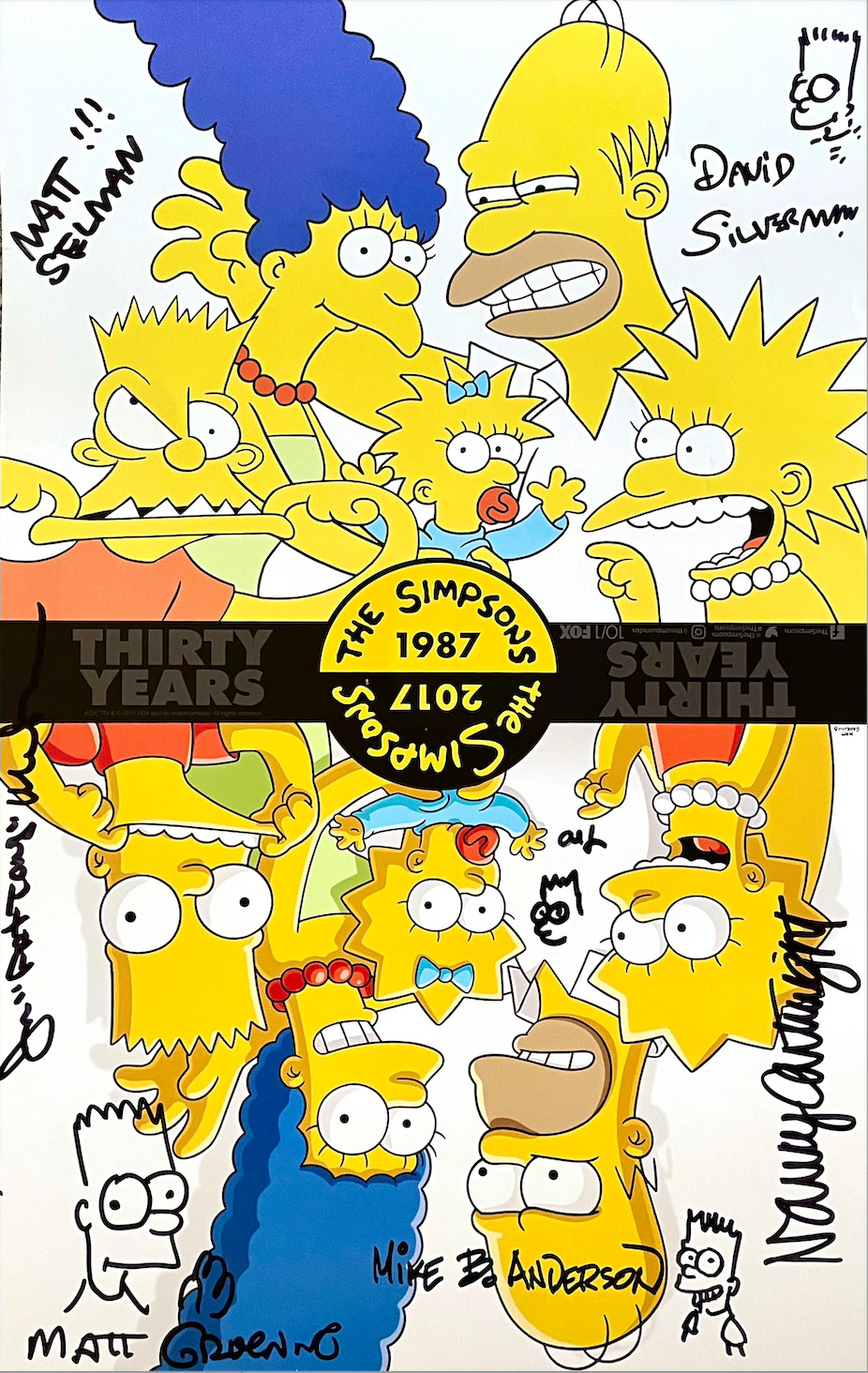 2017 Signed Simpsons\' Animated Family’s Landmark 30th Anniversary Poster