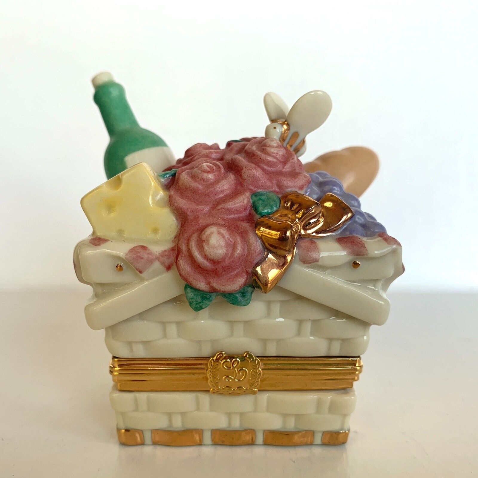 Lenox Treasures SUMMER DELIGHT Trinket Box w/  ROSE Charm