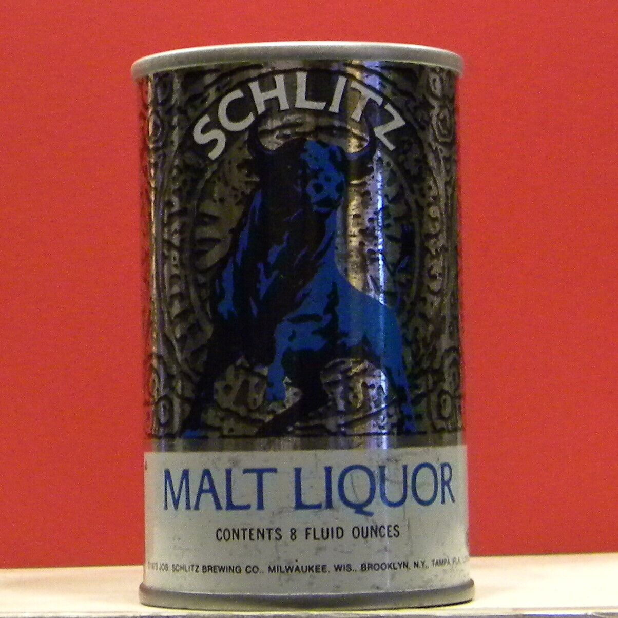 Schlitz 1973 Malt Liquor Beer 8 oz Can Dot over Milwaukee Wisconsin 8 Cities F19