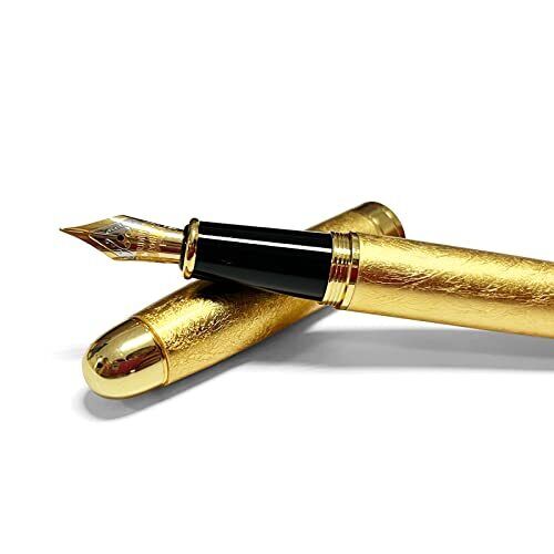 KINGBOOM 24k Gold Plated Fountain Pen Luxury Pen with Medium Nib Gift for Bus...