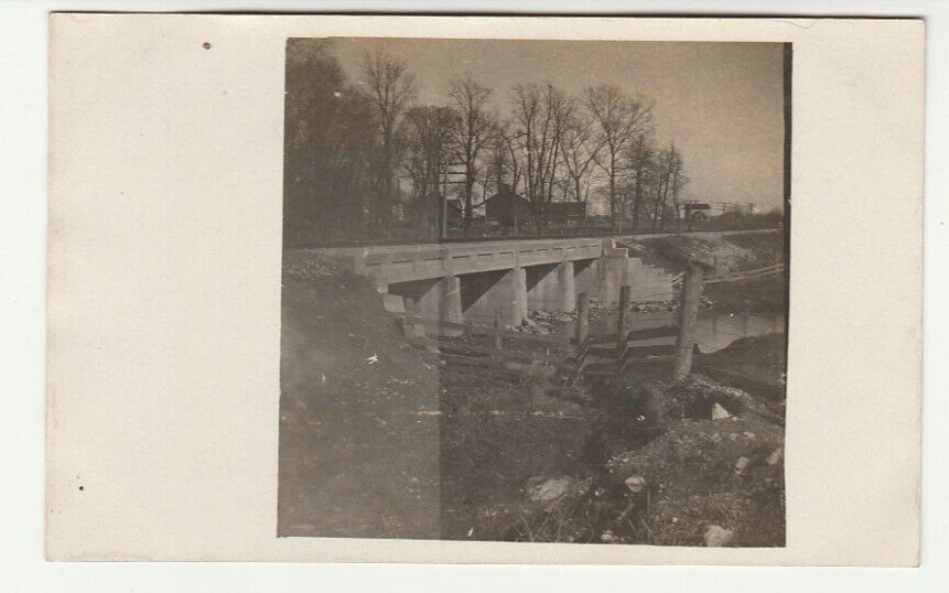 1908 RPPC Postcard Street Bridge Illinois Antique