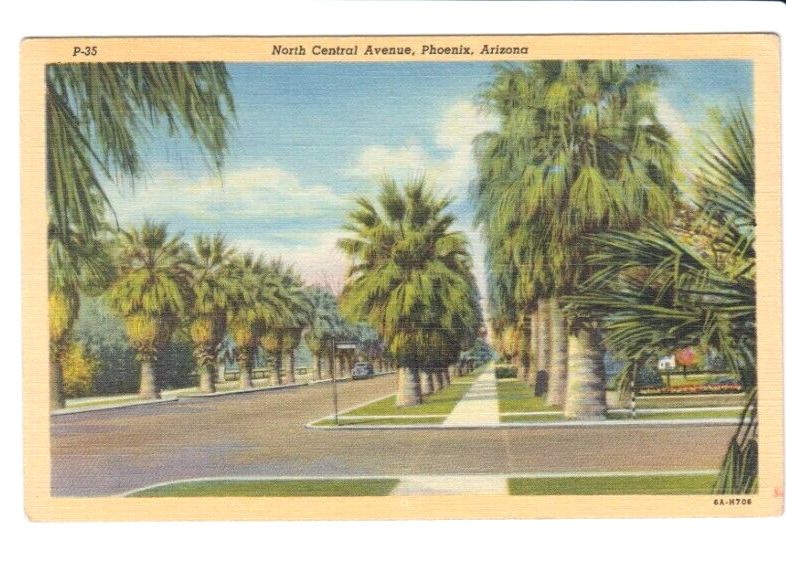 Postcard AZ Phoenix Arizona North Central Avenue c.1942 D26