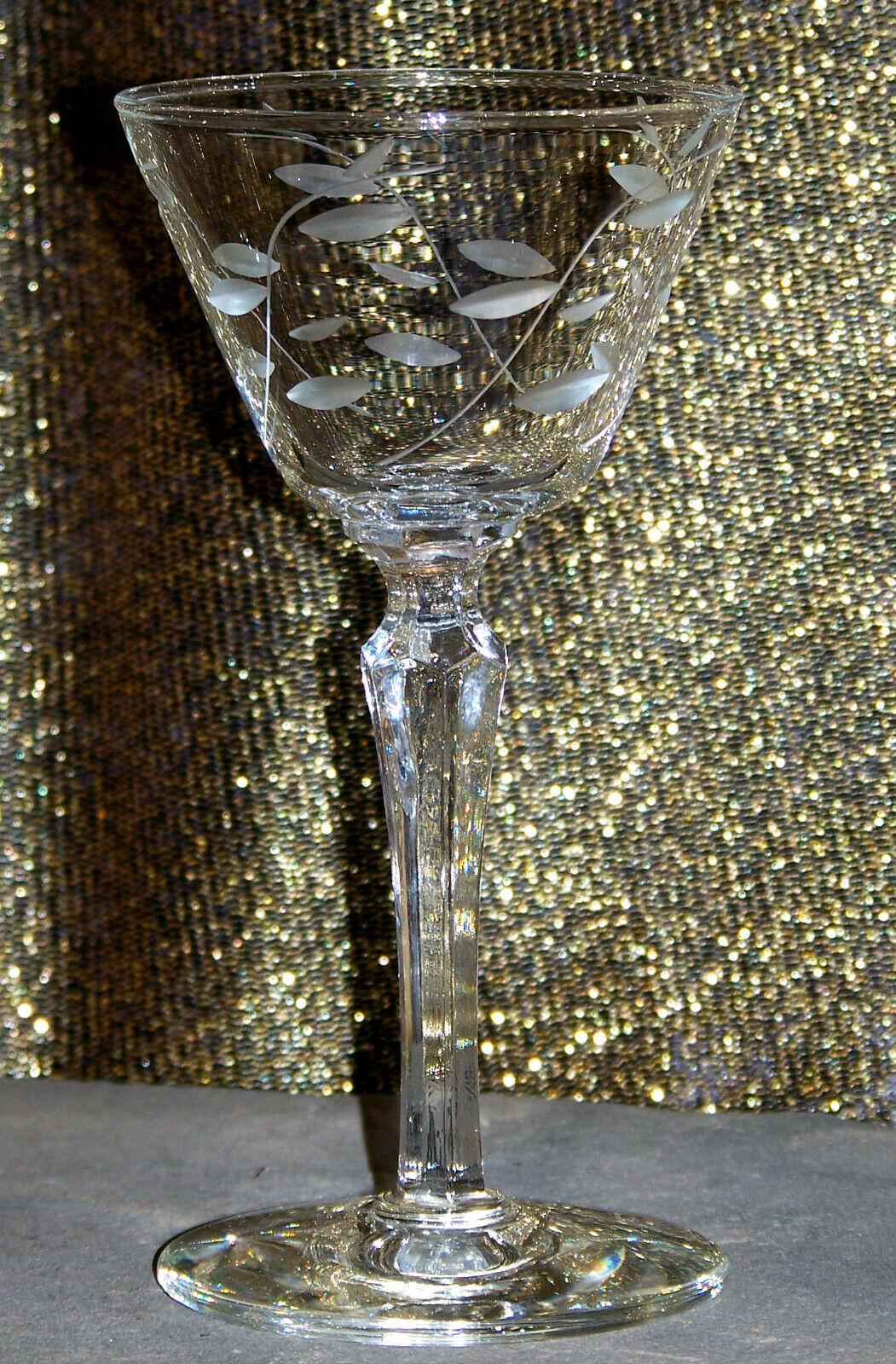 MCM 1960s COCKTAIL GLASS ~ Barware Crystal ~ Mid-Century 🍸 Libbey, Windswept