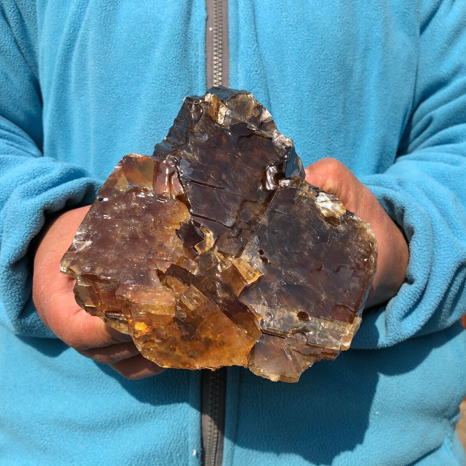 4.1 LB Natural Yellow Amber Calcite Quartz Crystal Mineral Specimen Healing