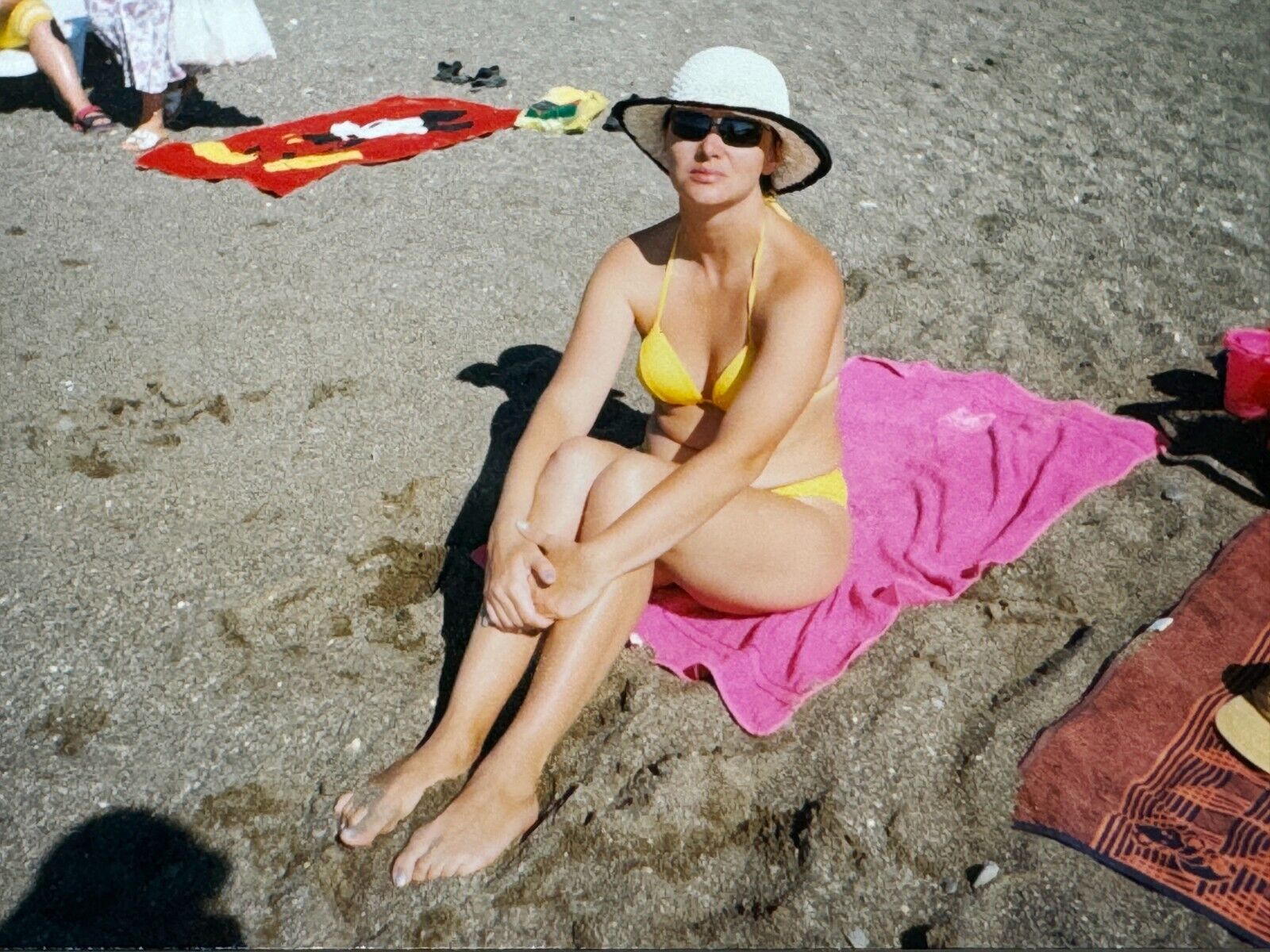 2000s Slender Young Woman Nude Feet Darling Female Posing Bikini Vintage Photo