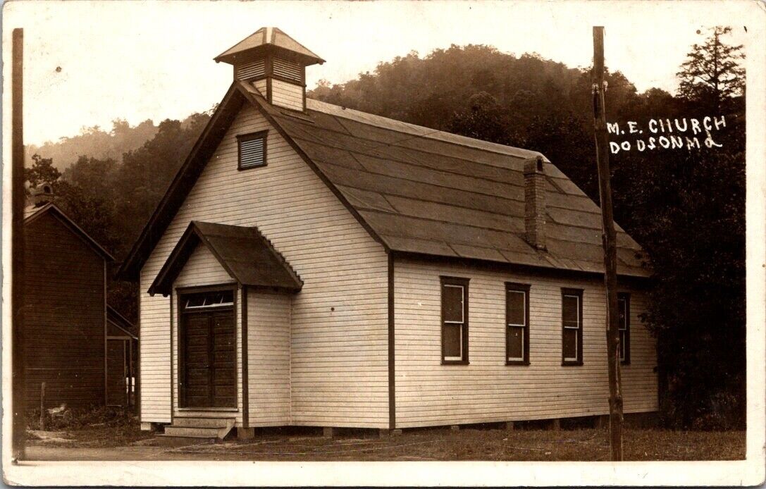 Vintage Postcard RPPC Church Ghost Town Garrett County Dodson Maryland B9