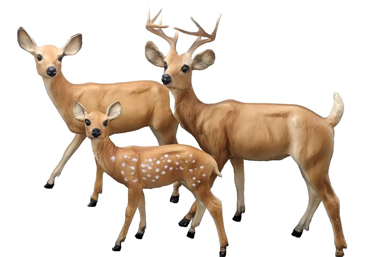 Vintage Breyer Deer Family Whitetail Deer Family Set Buck Doe Fawn Plastic/Model