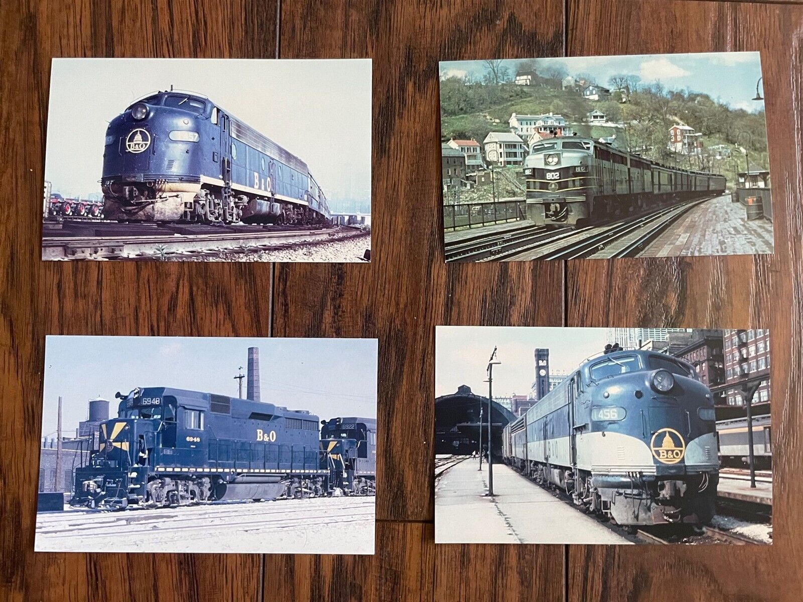 Baltimore & Ohio B&O Railroad Train Engine Locomotive Lot of 4 Postcards 