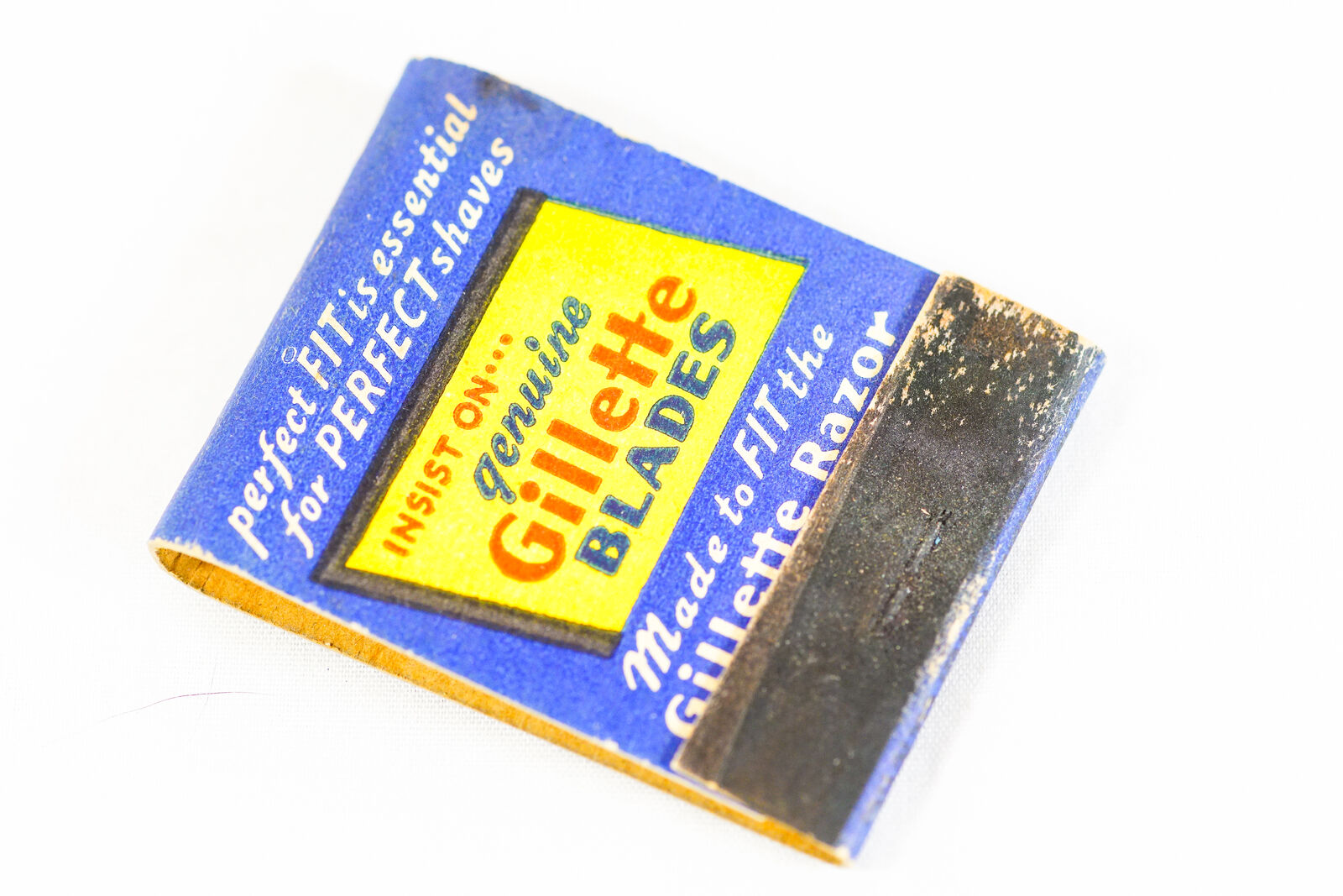 1930s GILLETTE Razor Blades FULL UNUSED Matchbook Cover Advertising
