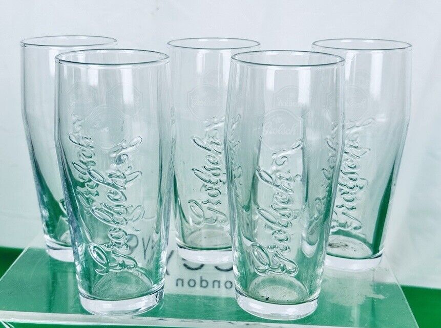 Grolsch Half Pint Glasses Embossed X5 party/ Man cave
