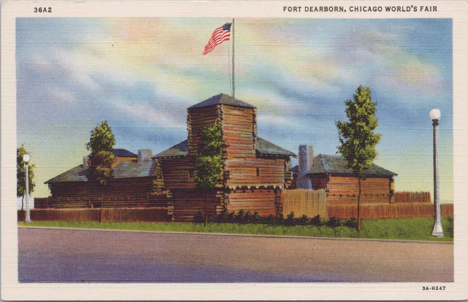 Theme Park & Expo~Fort Dearborn~Chicago World\'s Fair~Vintage Postcard